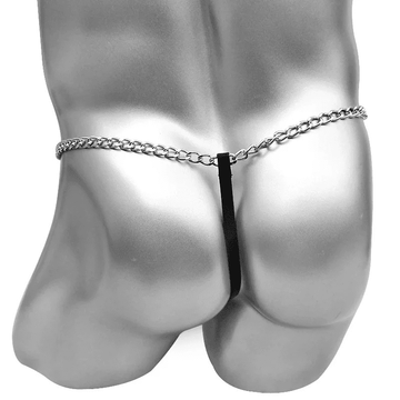 Men's Faux Leather Underwear / Sexy Lingerie with Metal Chain - EVE's SECRETS